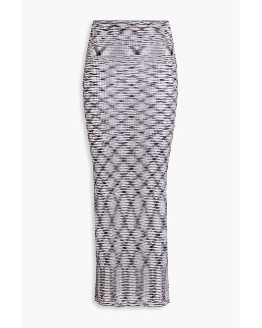 Missoni Gray Space-dyed Ribbed Maxi Skirt