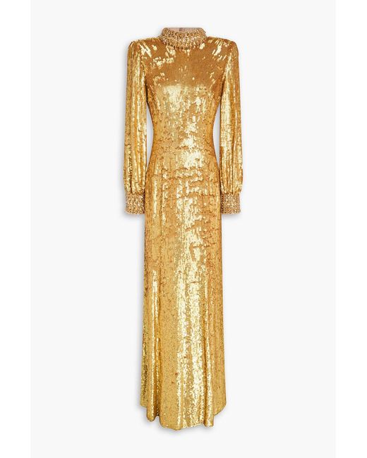 Jenny Packham Metallic Opera Embellished Tulle Gown