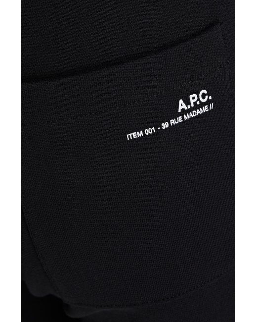 A.P.C. Sporthose aus baumwollfrottee mit tunnelzug in Black für Herren