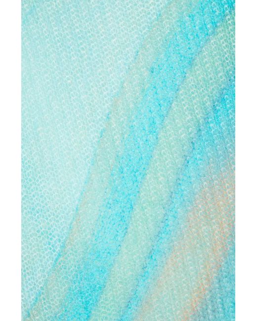 Jonathan Simkhai Blue Schulterfreier strickpullover mit twist-detail