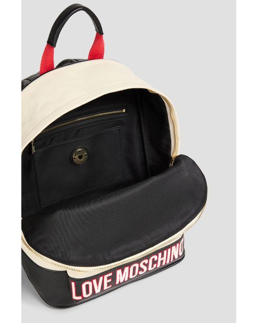 Love Moschino White Rucksack aus canvas mit stickereien