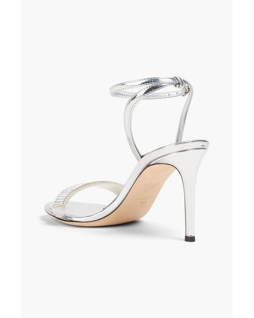 Giuseppe Zanotti White Crystal-Embellished Pvc And Mirrored Sandals