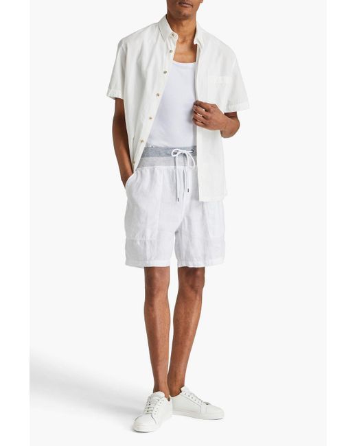 James Perse Blue Linen Shorts for men