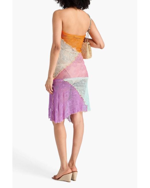 Siedres Pink Greta Strapless Color-block Knitted Mini Dress