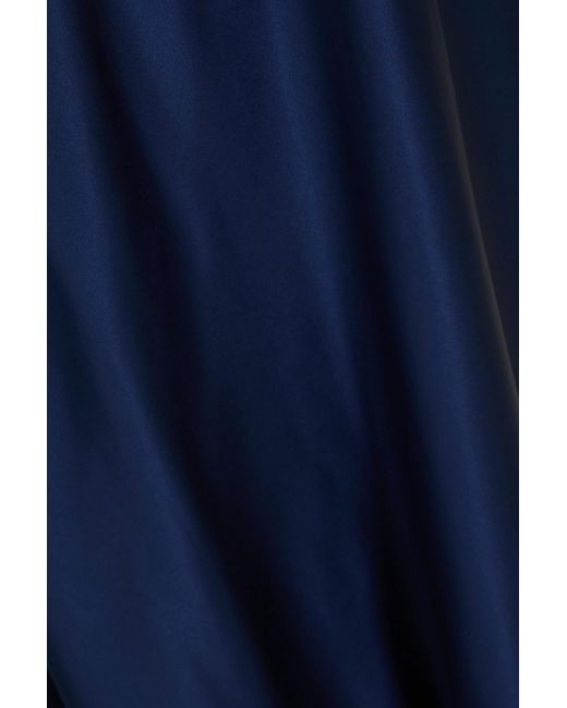 Nicholas Blue Embellished Satin Halterneck Maxi Dress