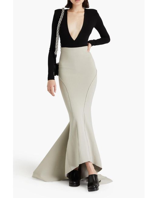 Rick Owens White Knitted Maxi Skirt