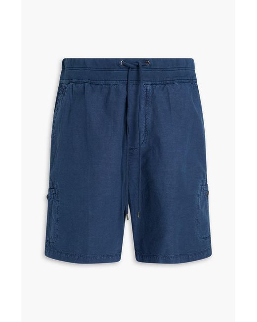 James Perse Blue Cotton And Hemp-Blend Cargo Shorts for men