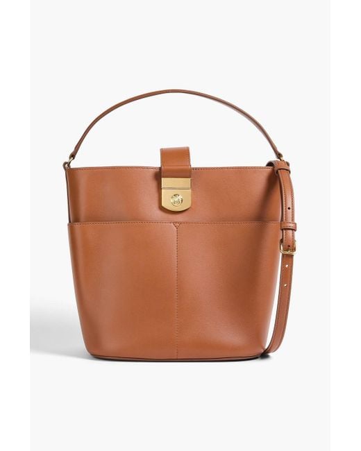 Veronica Beard Brown Beuteltasche "the crest" aus leder