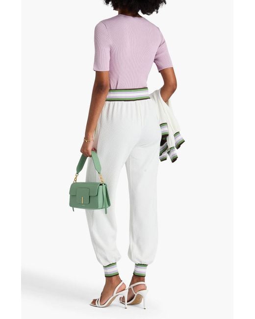 Zimmermann White Textured Stretch-jersey Track Pants