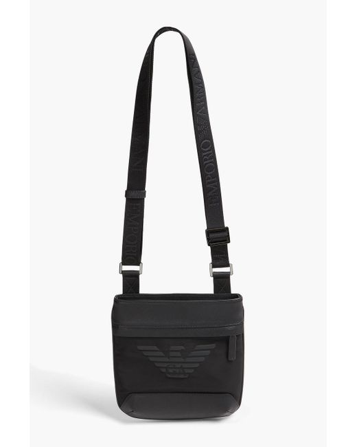 Emporio Armani Black Shell And Textured Messenger Bag for men