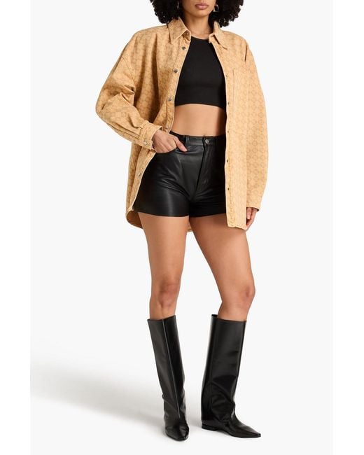 Nanushka Natural Tristo Printed Denim Shirt Jacket