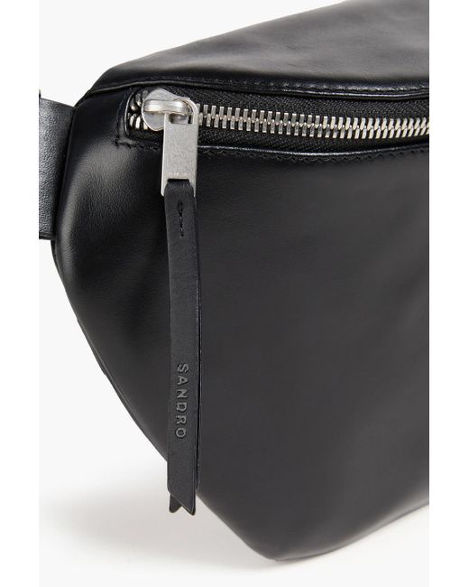 Sandro Black Leather Belt Bag for men