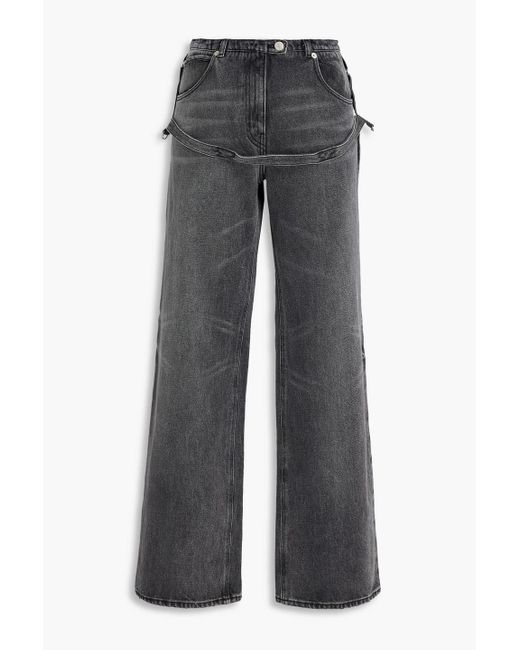 Courreges Gray Distressed High-Rise Wide-Leg Jeans