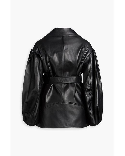 Simone Rocha Black Leather Biker Jacket