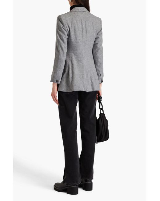 Rag & Bone Gray Double-breasted Wool-blend Blazer