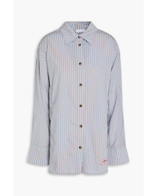 Ganni Blue Striped Chambray Shirt