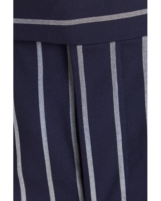 Thom Browne Blue Fit Striped Wool Pants for men