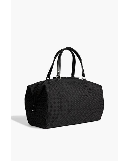 By Malene Birger Faux Leather-trimmed Jacquard Weekend Bag in Black | Lyst