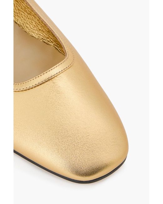 Le Monde Beryl Metallic Leather Mary Jane Flats