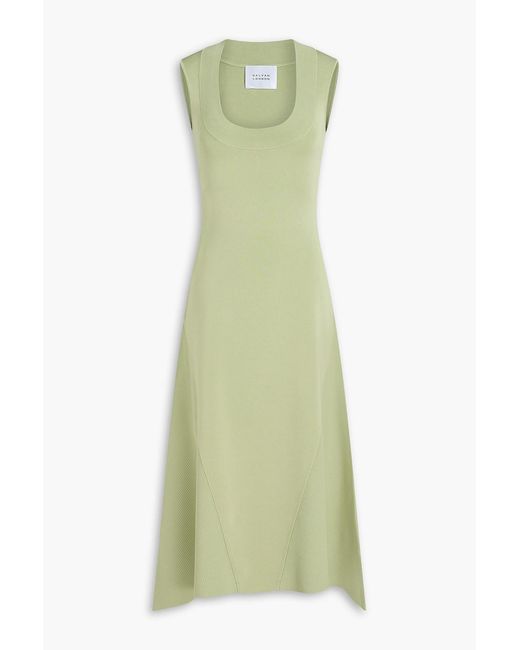 Galvan Green Claudia Ponte Midi Dress