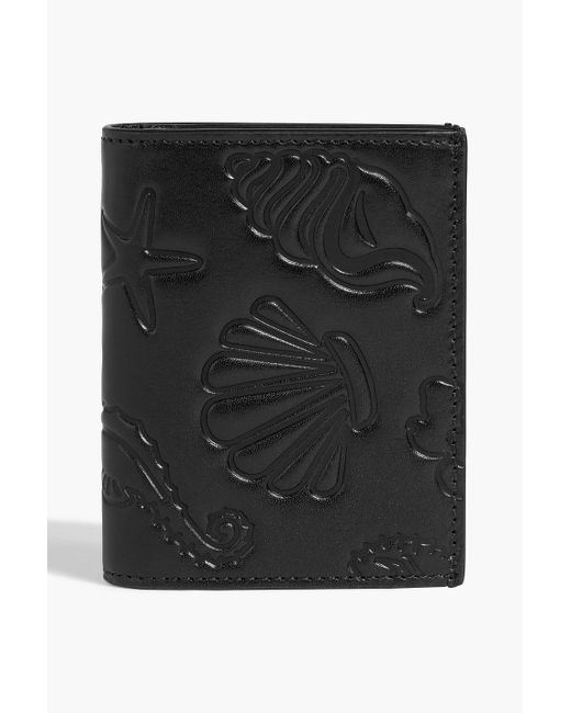 Thom Browne Black Embossed Leather Wallet for men