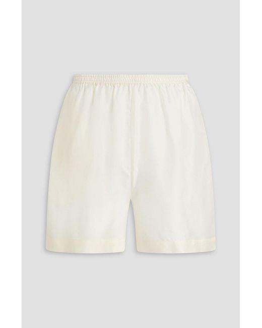 Loulou de Saison Natural Arl Silk-twill Shorts