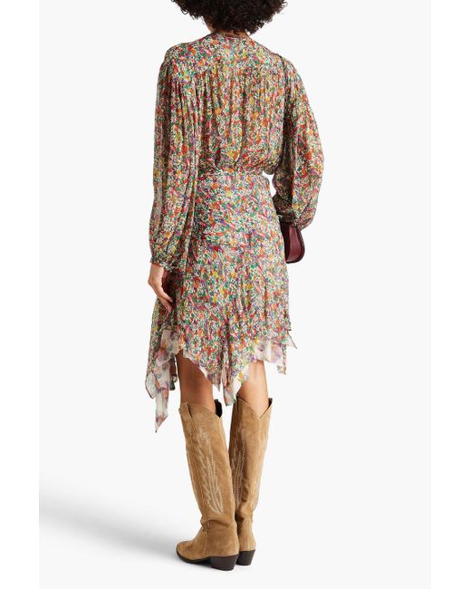 Isabel Marant Multicolor Orionea Gathered Floral-print Silk-crepon Blouse