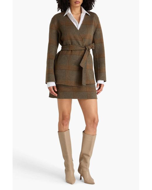 Theory Brown Checked Wool And Cashmere-Blend Jacket