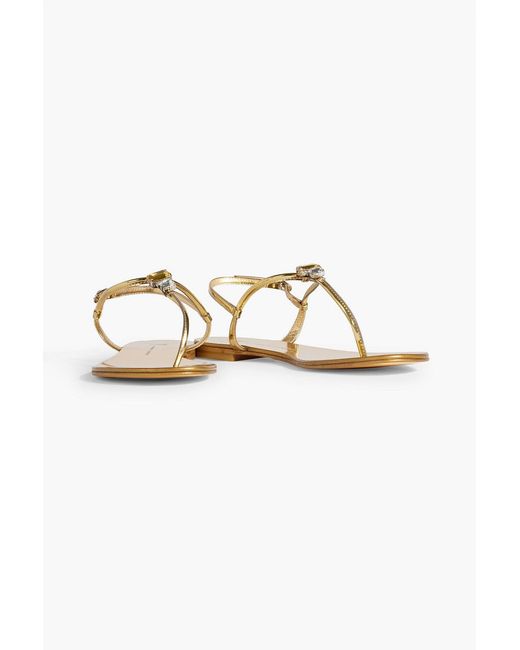 Giuseppe Zanotti White Alphonsine Crystal-embellished Faux Mirrored-leather Sandals