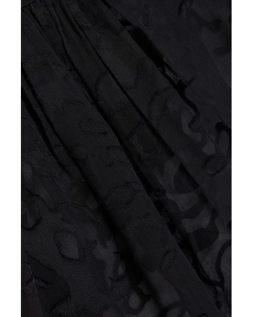 Rag & Bone Black Yuni bluse aus devoré-chiffon aus einer seidenmischung
