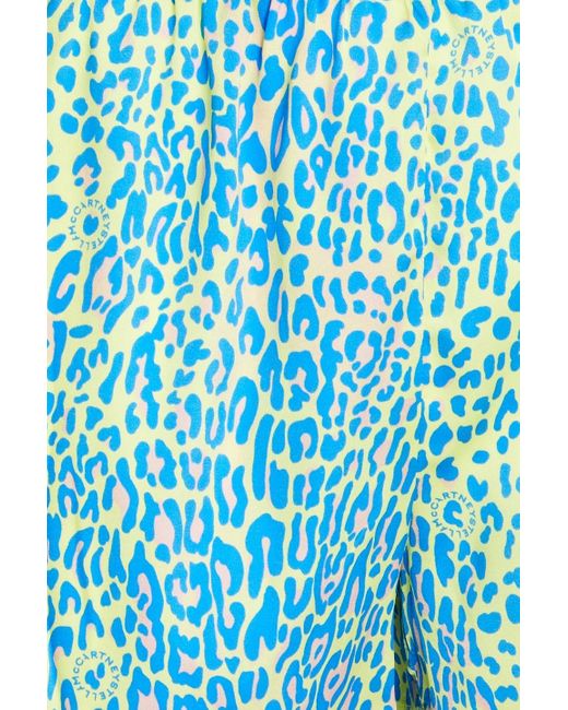 Stella McCartney Blue Leopard-print Silk-blend Satin Pajama Shorts