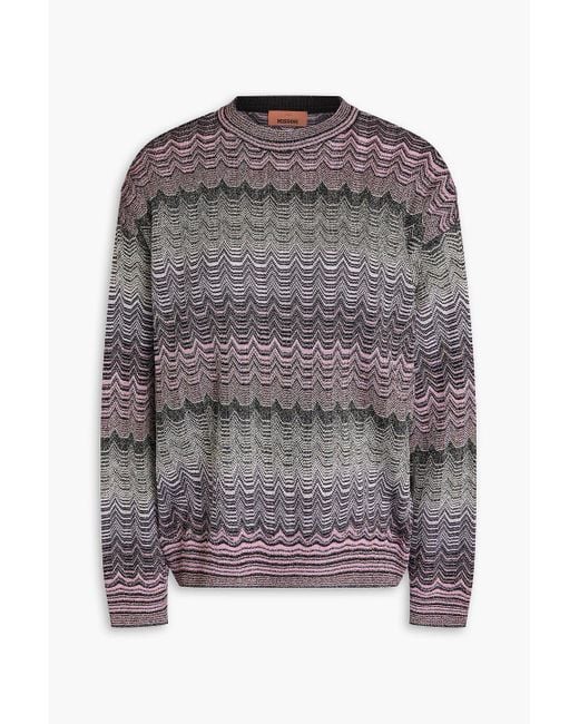 Missoni Gray Strickpullover in häkeloptik mit metallic-effekt