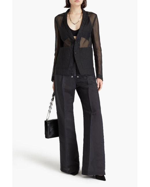 Rick Owens Black Lido Cotton-Organza Blazer