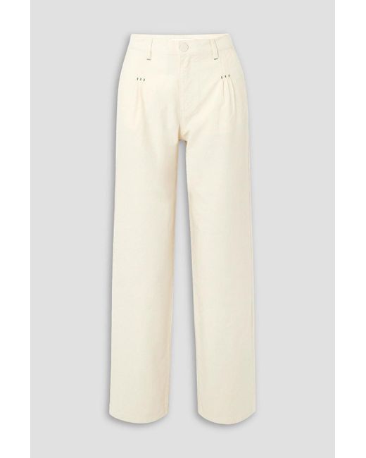 See By Chloé Natural Embroidered Cotton Straight-leg Pants