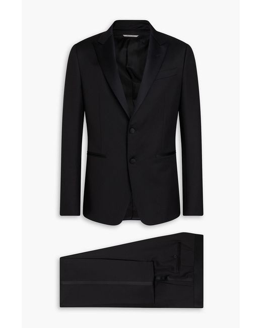 Canali Black Wool And Mohair-blend Twill Suit for men