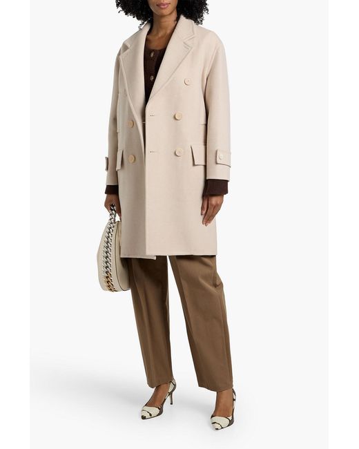 Max Mara Natural Nogara Double-Breasted Wool And Cashmere-Blend Felt Coat