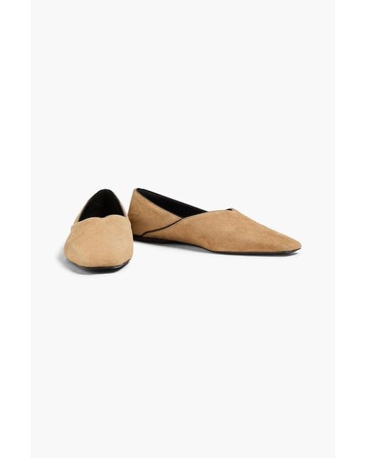 Totême White Suede Flats