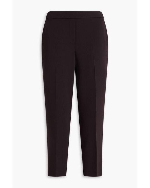 Theory Blue Treeca Cropped Crepe Tapered Pants