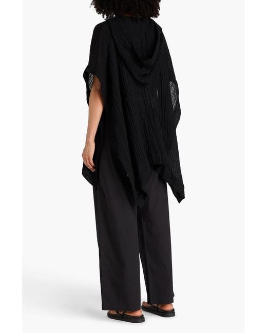 Lisa Marie Fernandez Black Linen-Blend Hooded Tunic