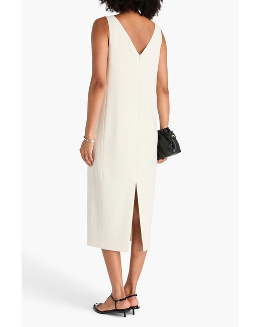 Theory White Crepe Midi Dress