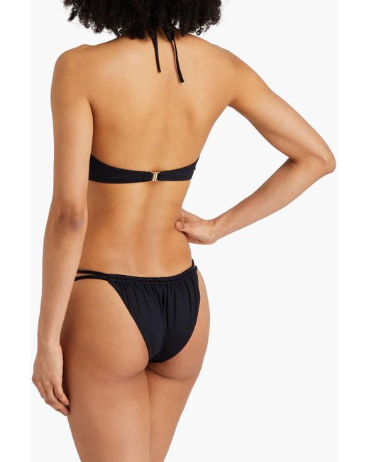 Melissa Odabash Black Luxor Ruched Bikini Top