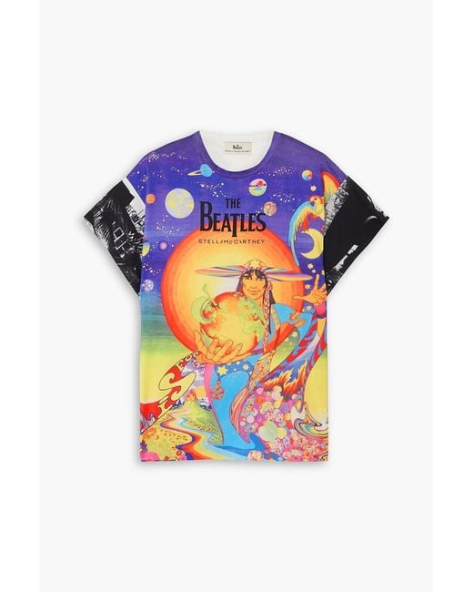 Stella McCartney Blue The Beatles Get Back Printed Cotton-jersey T-shirt