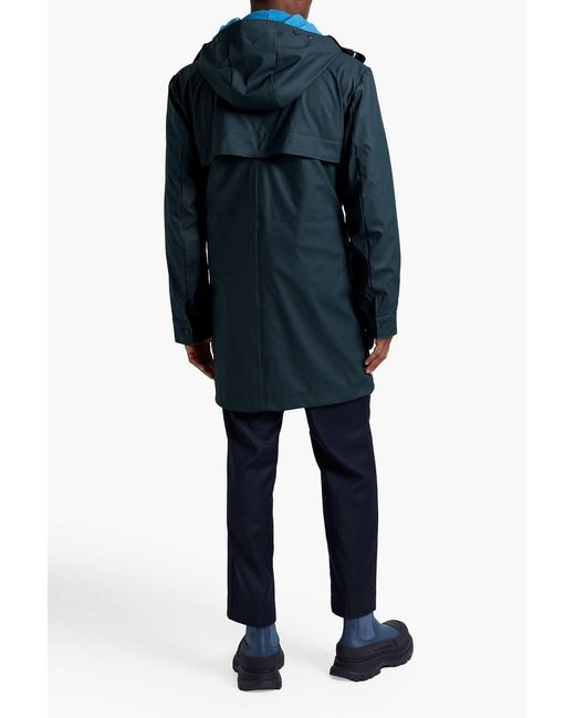 Hunter Blue Shell Hooded Parka for men