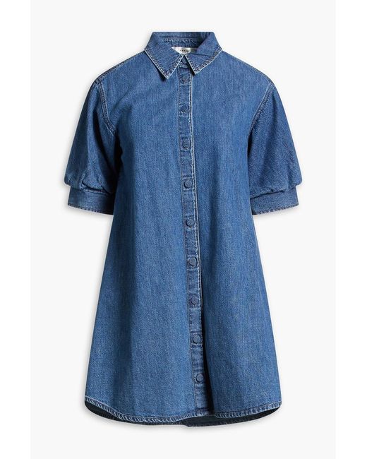 FRAME Blue Play Denim Mini Shirt Dress
