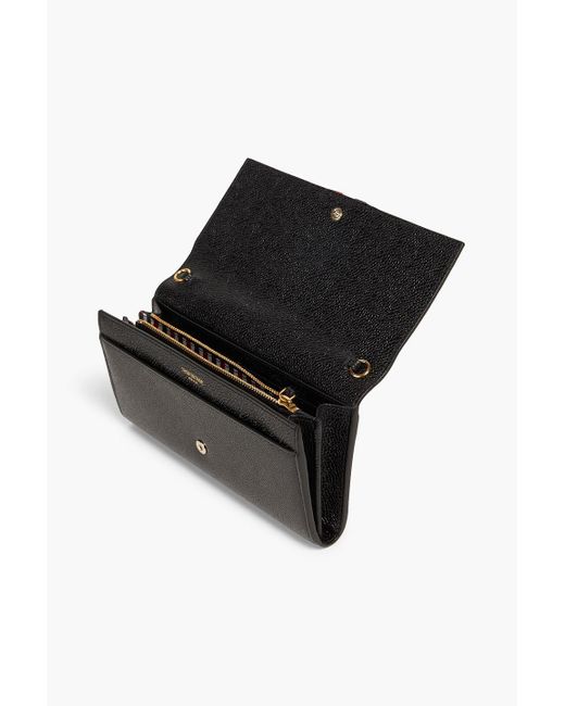 Thom Browne Black Pebbled-leather Wallet