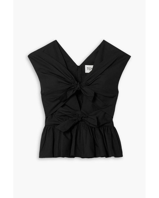 TOVE Black Elen Cotton-poplin Top
