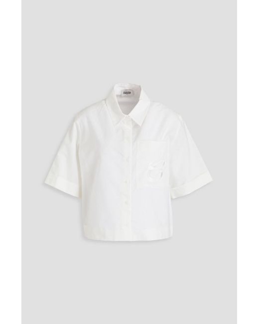 Claudie Pierlot White Embroidered Cotton And Lyocell-blend Shirt