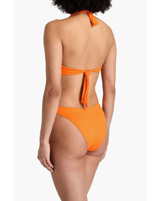 Melissa Odabash Orange Paris Buckle-Embellished Triangle Bikini Top