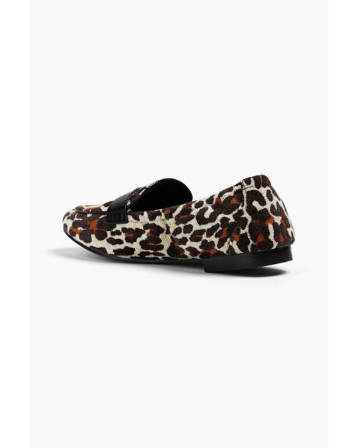 Tory Burch Black Reva Velvet-jaquard Loafers
