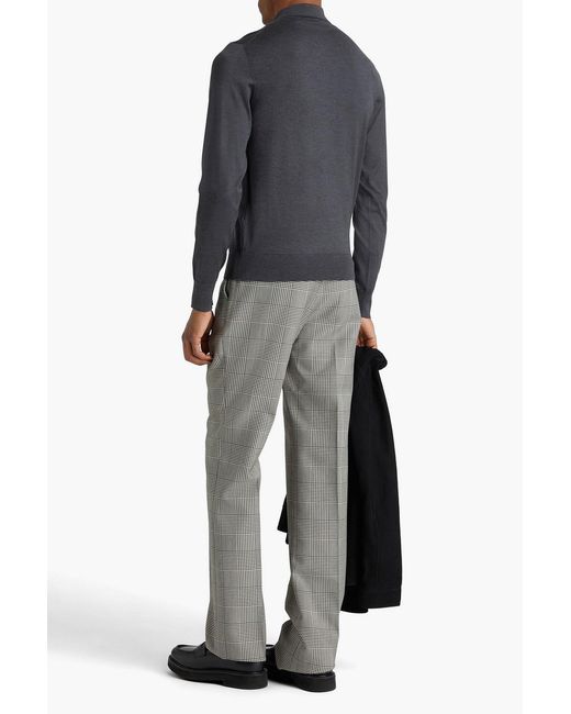 Dolce & Gabbana Black Silk Polo Sweater for men
